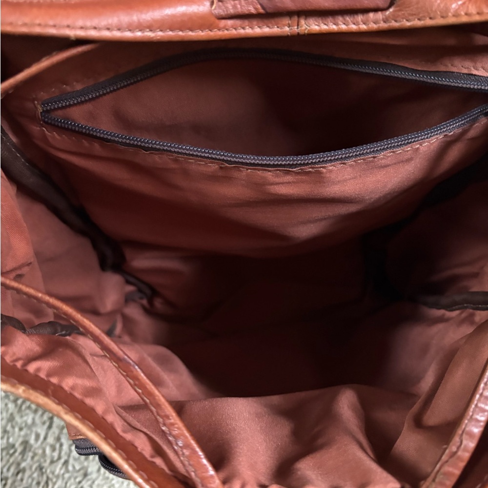 Brown Leather Backpack - Picture 3 of 6